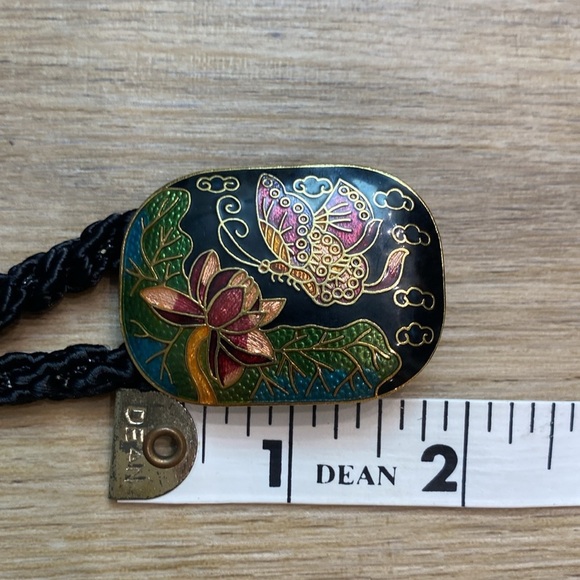 Vintage Butterfly Cloisonné‎ Cord Waist Belt - Picture 7 of 8